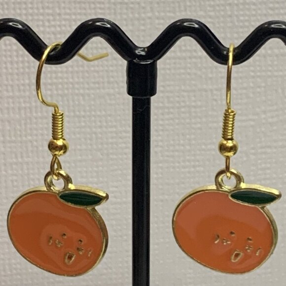 Orange Earring, Funny Food Earring, Fruit Earring, Gift Idea, Florida Earring - Picture 3 of 4